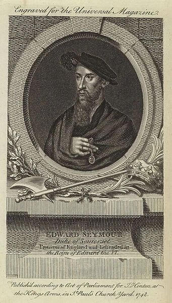 Edward Seymour, Duke of Somerset, Protector of England and beheaded in the reign of Edward the VI (engraving)