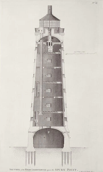 Edystone Lighthouse engraved by John Record (fl. 1768-80), 1781 (engraving)