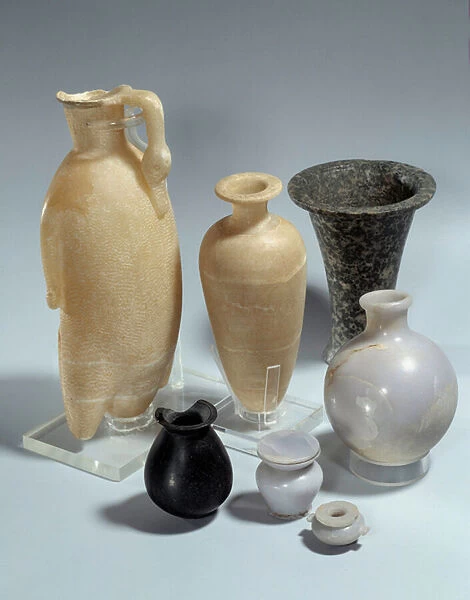 Egyptian antiquite: ointment vases. Middle Empire. Paris, Louvre Museum