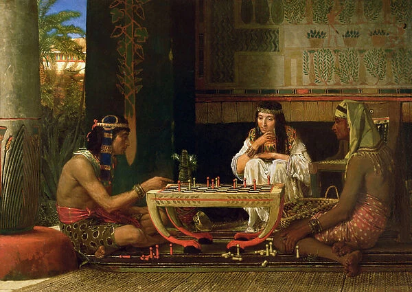 Egyptian Chess Players, 1865 (oil on panel)