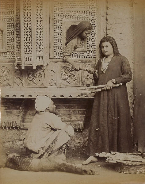Egyptian Family, 1893 (b  /  w photo)