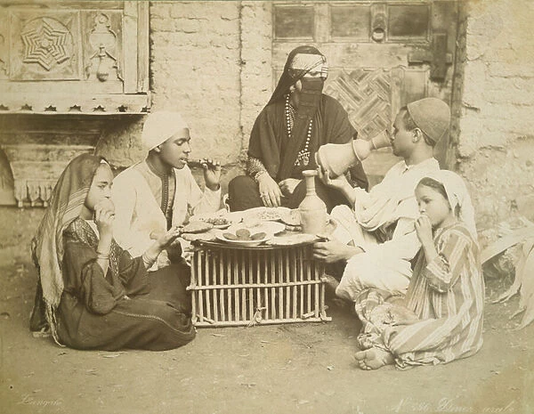 An Egyptian Family, c. 1878 (b  /  w photo)