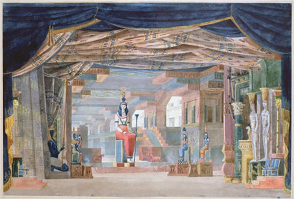Egyptian Stage Design for Act III of Moise et Pharaon by Rossini