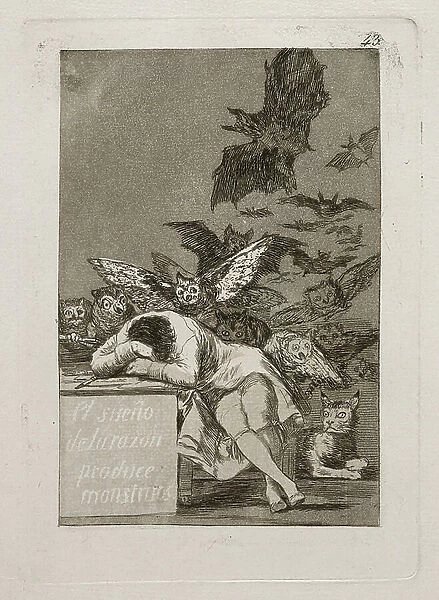 El Sueno De La Razon Produce Monstruos (The Dream of Reason Produces Monsters), 1799 (etching & aquatint)
