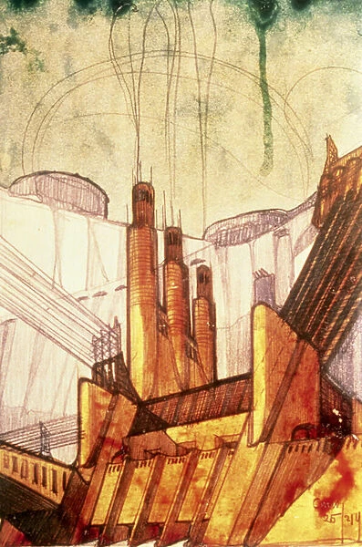 Electric Power Plant, 1914 (pen & ink, pencil, on paper)