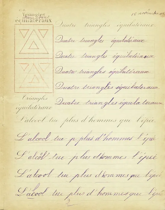 Framed Print : Elementary course: equilateral triangles, sentences, c.1880-90 (print) Framed Print : Elementary course: equilateral triangles, sentences, c.1880-90 (print)