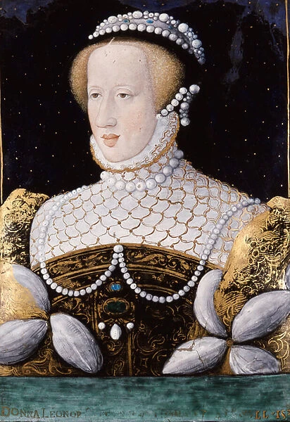 Eleonore of Habsburg (or Austria) (1498 - 1558), enamel, 1538