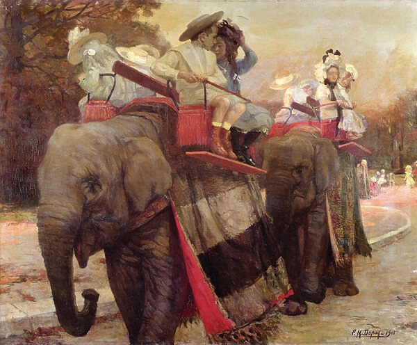 The Elephants in the Jardin d Acclimatation, 1901 (oil on canvas)