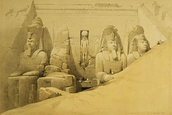 Front Elevation of the Great Temple of Aboo Simbel, Nubia