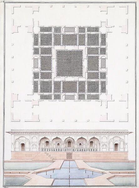 Elevation of the south front and Garden Palace of the Suraj Bhawan at Dig, c
