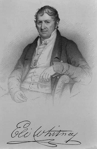 Eli Whitney, engraved by D. C Hinman, 1846 (engraving)