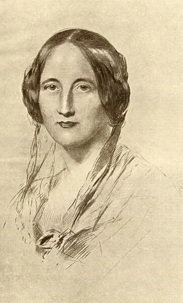 Elizabeth Cleghorn Gaskell (1810-65) (litho)