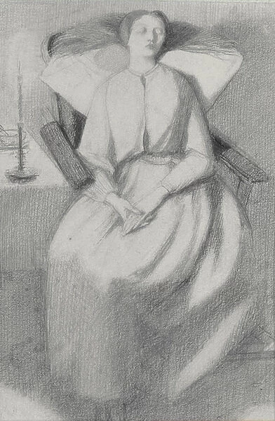 Elizabeth Siddal (1829-1862) Seated in a Chair, 1852-55 (pencil on paper)