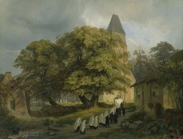 Elstorf Churchyard, near Hamburg, 1837 (oil on panel)
