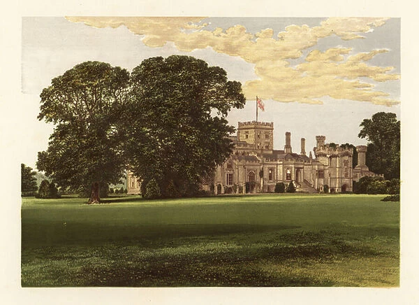 Elton Hall, Northamptonshire, England. 1870 (engraving)