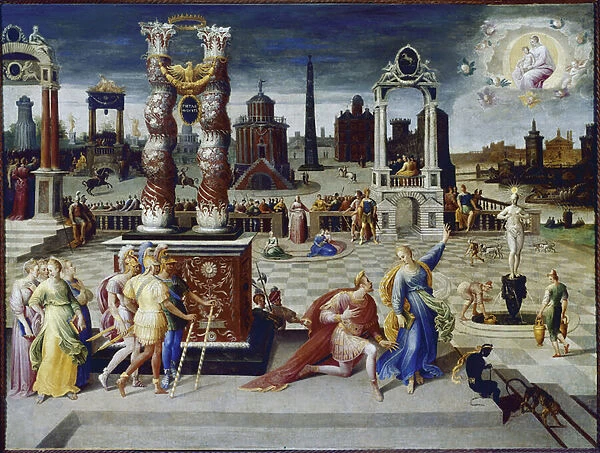 Emperor August and the Tiburtine Sibyl (oil on canvas, circa 1575-1580)
