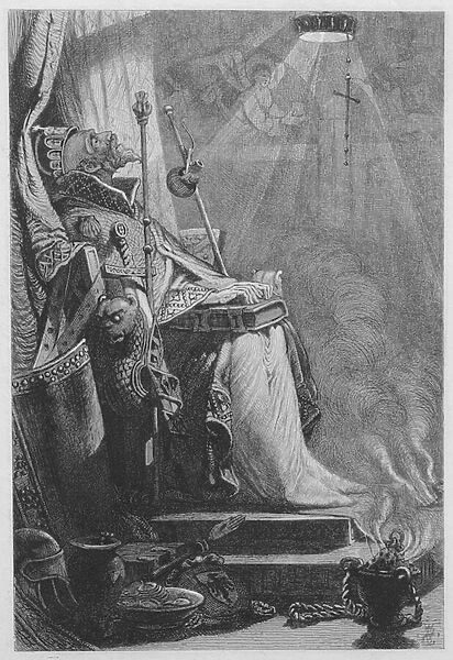 The Emperor Charlemagne in his Tomb (proof etching)