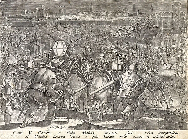 Emperor Charles V and Cosimo I de Medici at Porta Camollia, Siena