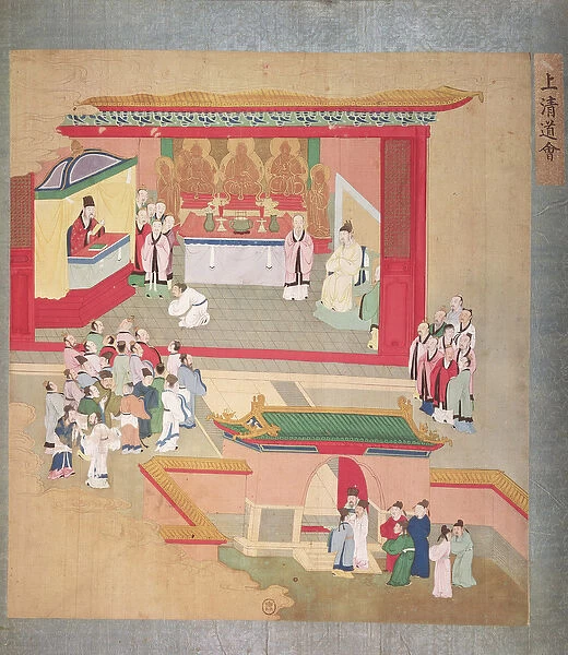 Emperor Hui Tsung (r. 1100-26) practising with the Buddhist sect Tao-See, from a History