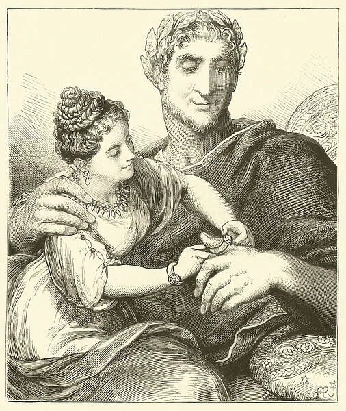 Emperor Maximinus and his wife Paulina (engraving)