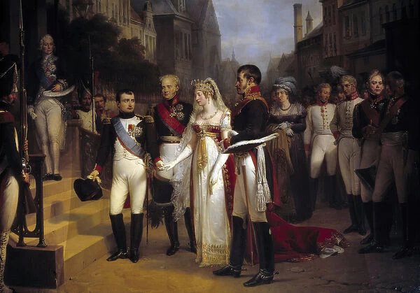 Emperor Napoleon Bonaparte (1769-1821) received Queen Louise of Prussia in Tilsit