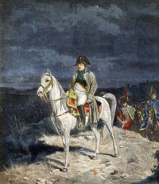 The Emperor Napoleon I of France on horseback 1814 - engraving after Meissonier