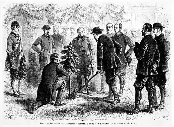 Emperor Napoleon III planting a tree at Ferrieres, home of Baron James de Rothschild