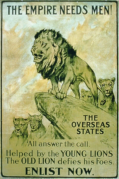 The Empire Needs Men! All Answer the Call, probably 2nd World War poster (colour litho)