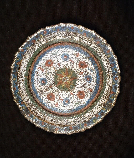 Enamel plate, Qing period (17th century) Genes, Museo Chiossone