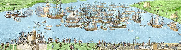 The Encampment of the English Forces near Portsmouth during the Battle of the Solent