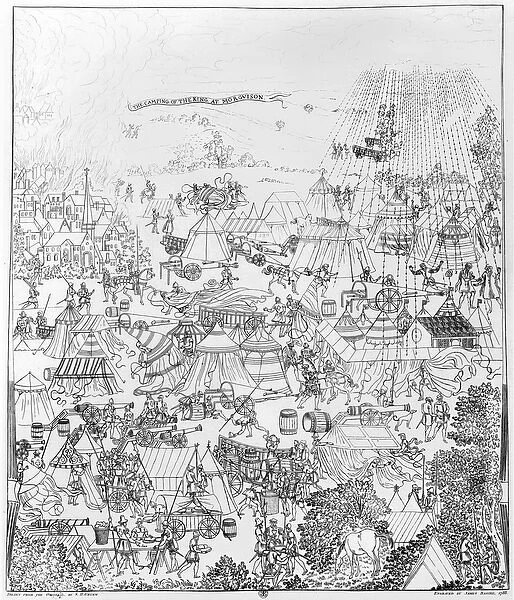 The Encampment of King Henry VIII at Marquison, July 1544, etched by James Basire