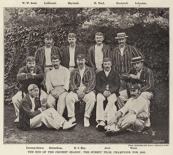 The End of the Cricket Season, the Surrey Team, Champions for 1895 (b  /  w photo)