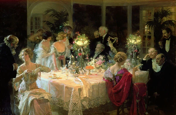 The End of Dinner, 1913 (oil on canvas)