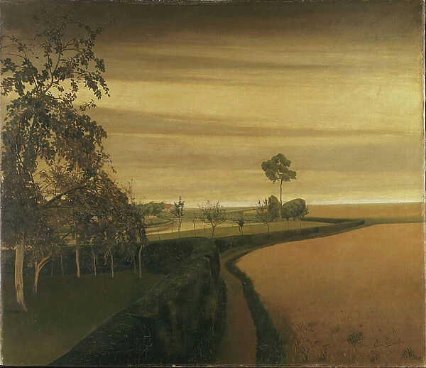 End of a Gloomy Day in Sint-Martens-Latem, 1907 (oil on canvas)