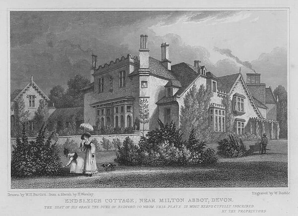 Endsleigh Cottage, near Milton Abbot, Devon (engraving)
