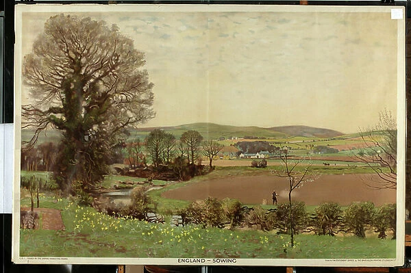 England - Sowing, from the series The Home Countries First (colour litho)