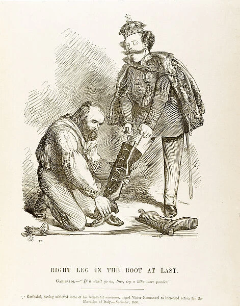 English cartoon depicting Giuseppe Garibaldi (1807-1882