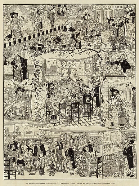 An English Christmas as depicted by a Japanese Artist (engraving)