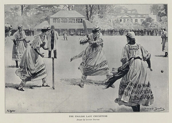 The English Lady Cricketers (litho)