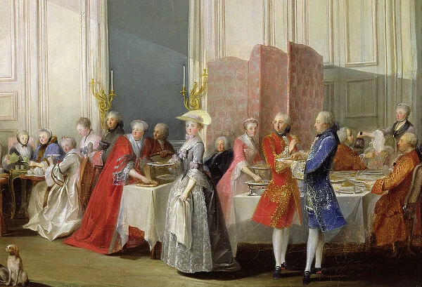 English Tea in the Salon des Quatre Glaces at the House of the Prince de Conti (1717-76)