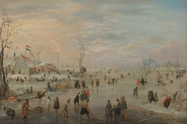 Enjoying the Ice, c. 1615-20 (oil on panel)
