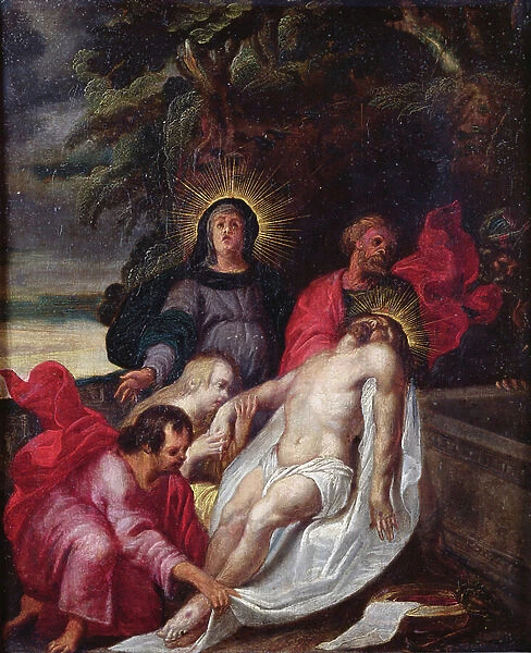 The Entombment of Christ, 1699 (oil on copper)
