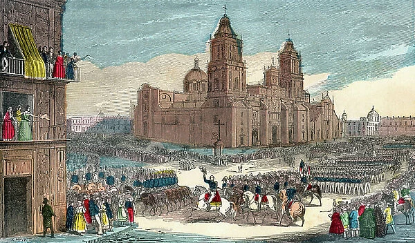 Entrance of the American army under the command of General Winfield Scott into the capital of Mexico, March 9, 1847, 1860