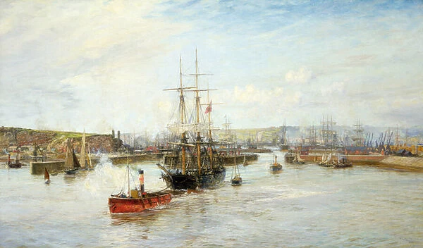 Entrance to Barry Dock, South Wales, 1897 (oil on canvas)
