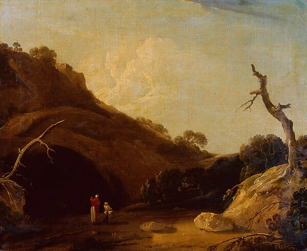 The Entrance to a Cave Near Gyah (oil on canvas)