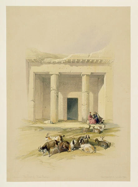 Entrance to the Caves of Bani Hasan, from 'Egypt and Nubia', Vol. 1 (litho)
