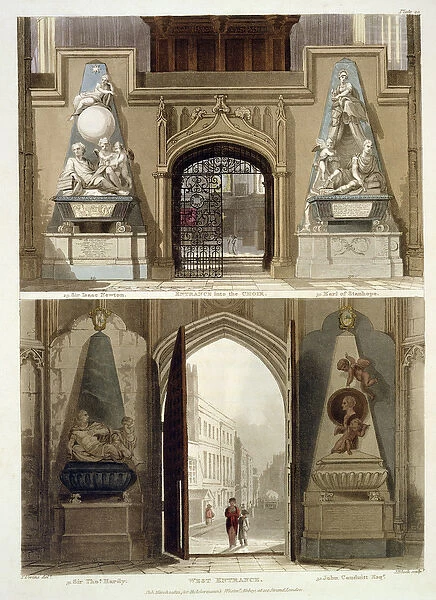 The Entrance into the Choir and the West Entrance, plate 20 from