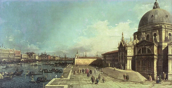 The entrance to the Grand Canal, Venice with the Church of Santa Maria della Salute