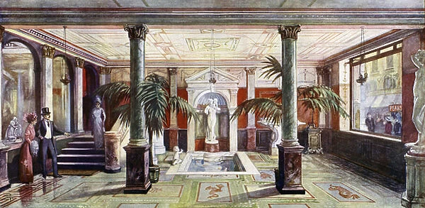Entrance Hall to the offices of Messrs Pears, reproducing a hall in Herculaneum (colour litho)