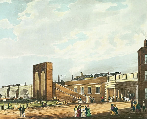 Entrance into Manchester Across Water Street, engraved by Henry Pyall (1795-1833)